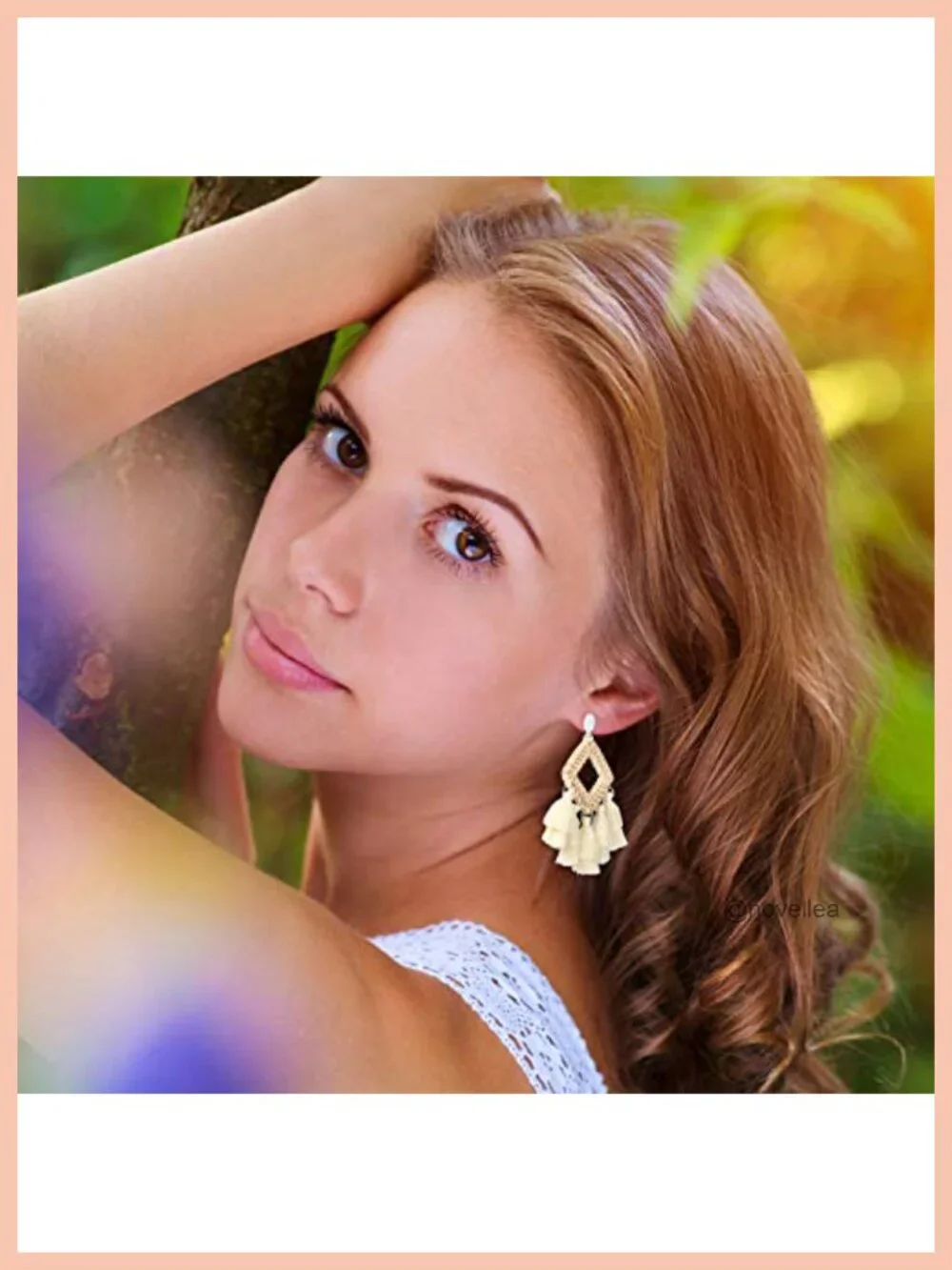 6 Pair Bohemian Rattan Straw Tassel Geometric Drop Dangle Earrings